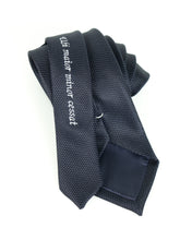 3 Fold Tie SEMANTICA in Silk Gauze Dark Blue Ubi Maior Minor Cessat